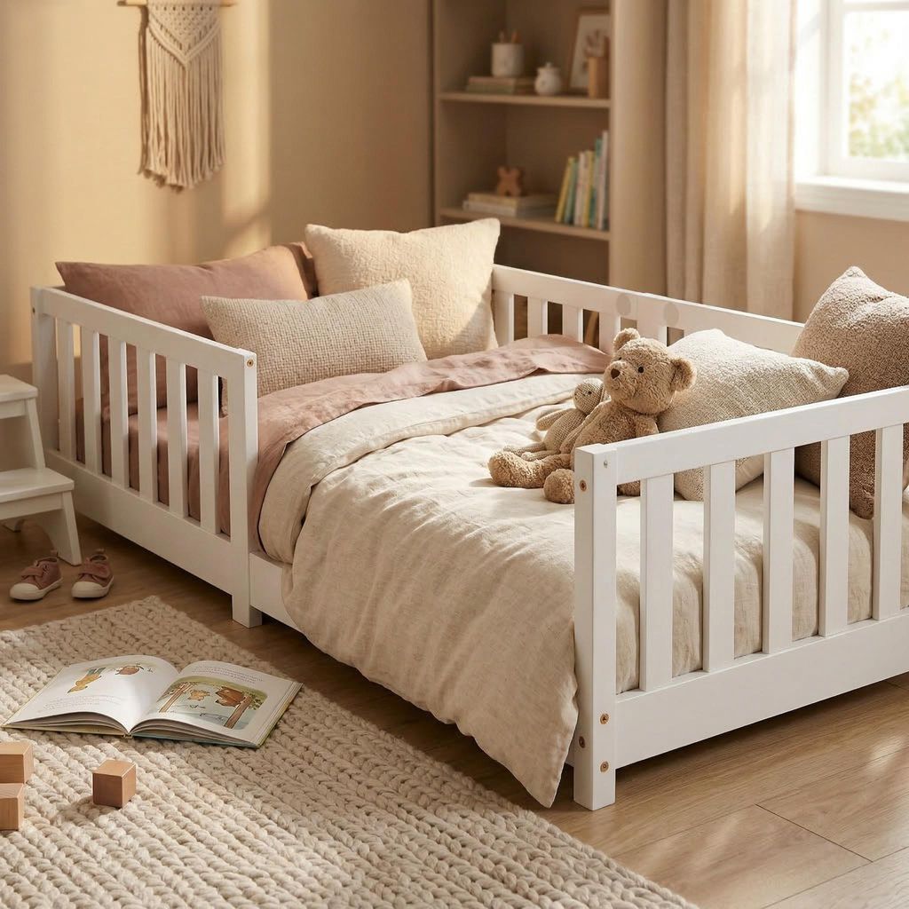 Lit au sol pour enfants 90 x 200 cm  en pin massif, avec Image du produit 