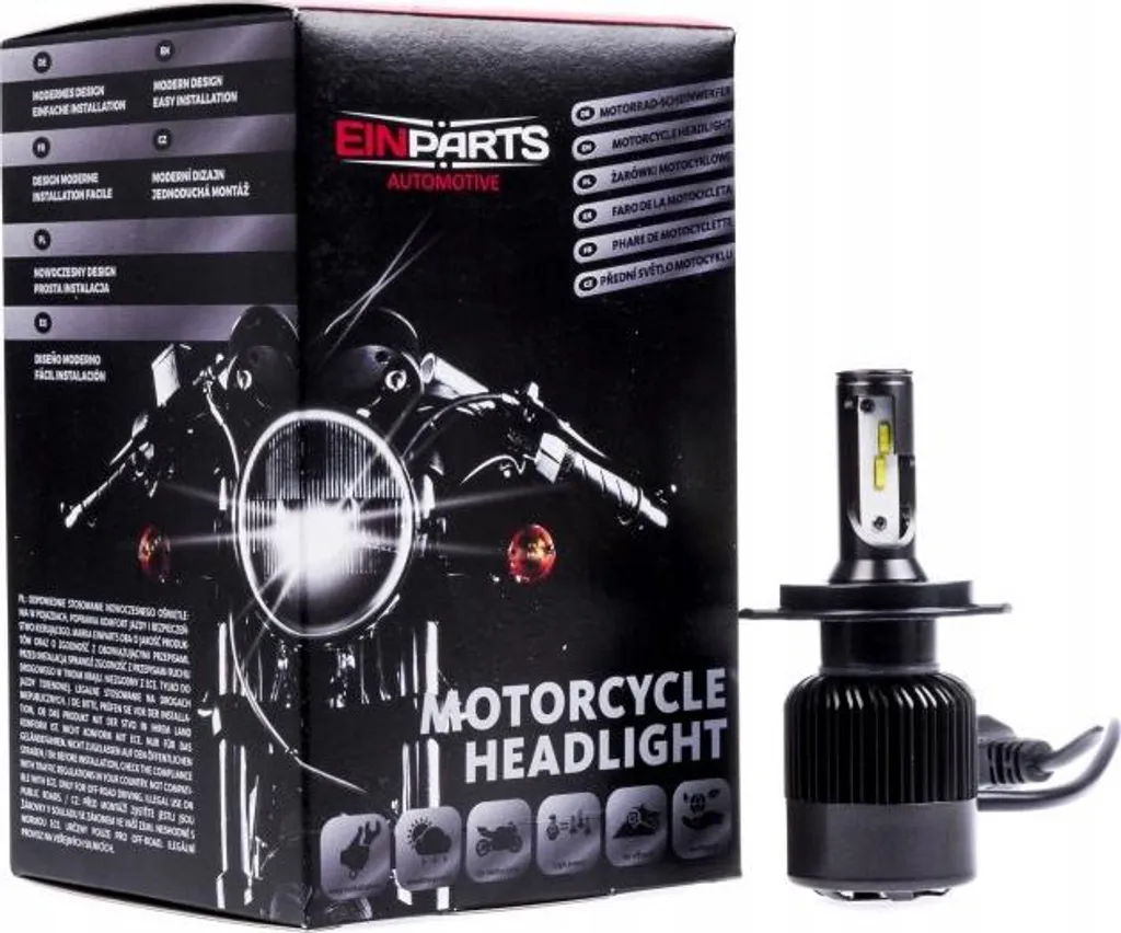 Ampoule LED H4 Moto EINPARTS 5000lm 6000K 12-24V Haute Performance
