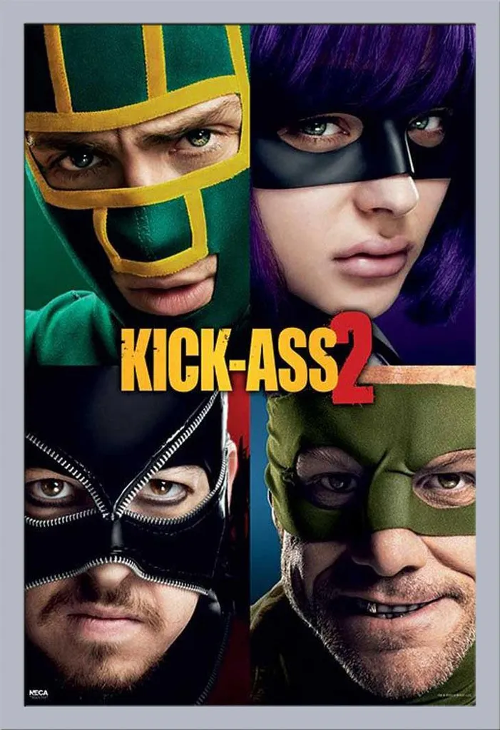 Set Poster Kick-Ass 2 + Cornice Silver Shinsuke MDF e Acrilico