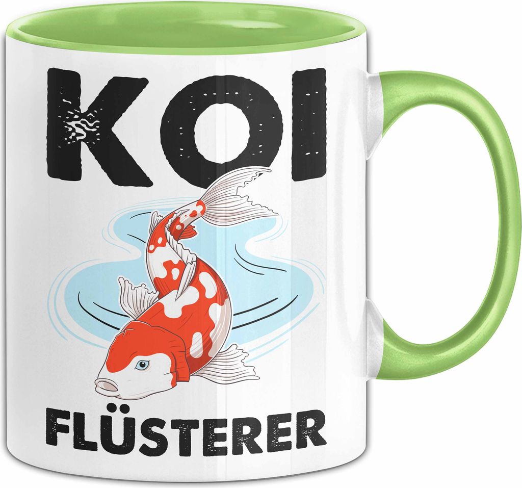 Koi-Fisch Tasse Geschenk Koi Flüsterer Koi Züchter Geschenkidee Becher (Grün)
