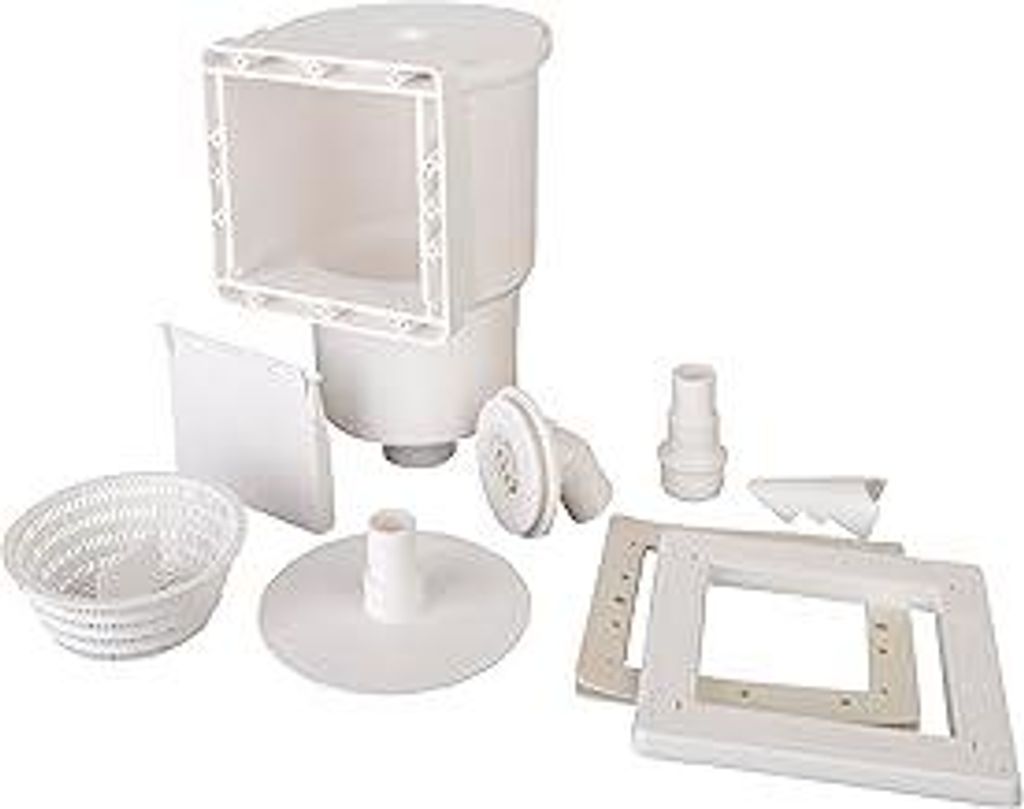 Gre AR100 – Skimmer zur Reinigung und Wasseraufbereitung von Standardpools + Einlassventil. Filtersystem für Pools, Farbe Weiß, 27 x 22 x 35 cm