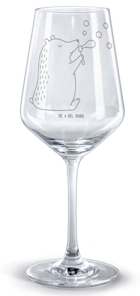 Mr. & Mrs. Panda Weinglas Bär Seifenblasen - Transparent - Geschenk, Rotwein Glas, Lustig Sein Glücklich Traurig Happy, graviert, Teddy, wein, Ke...