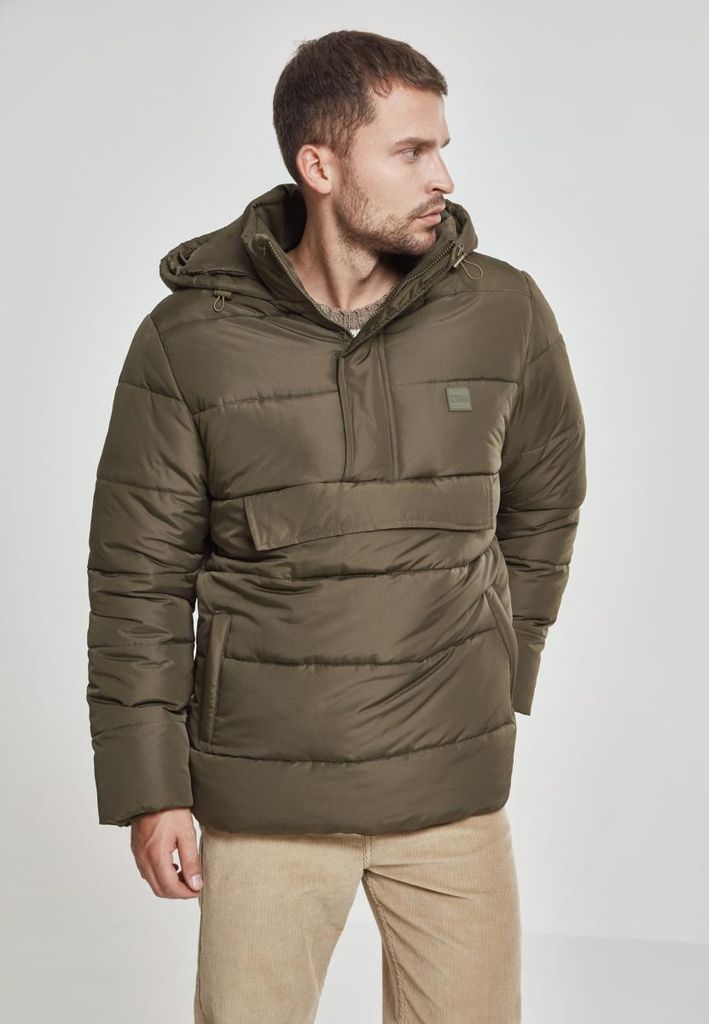 Urban Classics Winterjacke Pull Over Puffer Jacket Darkolive-L