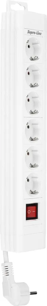 REV striscia di prese a 6 vie 2,4 m Supraline con interruttore bianco