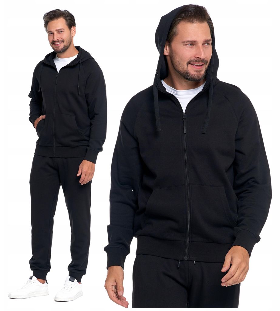 Moraj Herren Sweatjacke mit Kapuze – Schwarz, Größe XXL, bequem