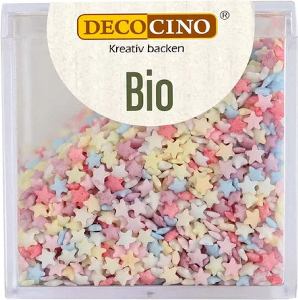 POSYPKA CUKROWA KOLOROWE GWIAZDKI BIO 50 g - DECOCINO