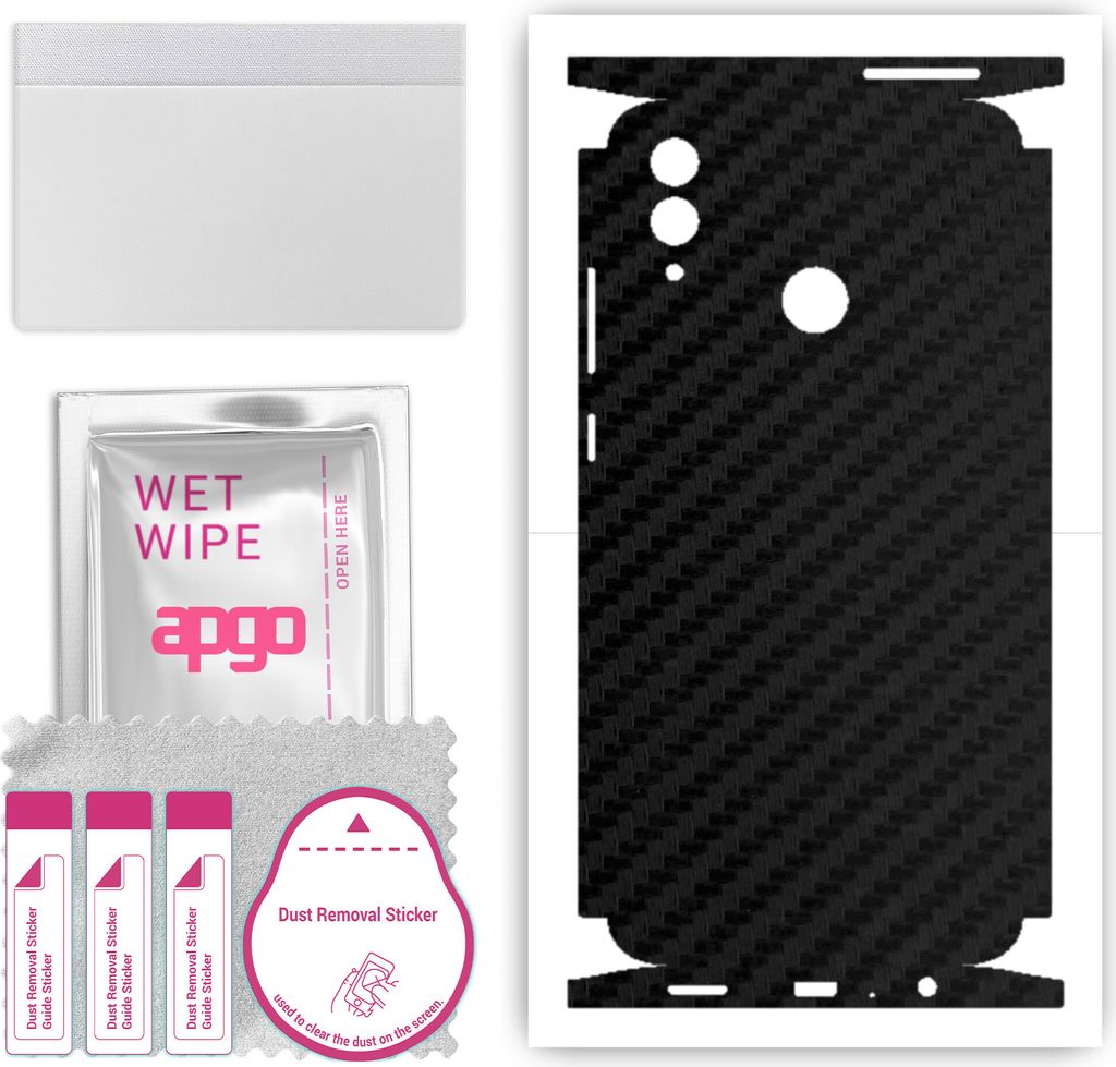 apgo Rückseite + Seiten Schutzfolie, Skin, kompatibel mit Honor 10 Lite, Hinten Displayschutzfolie aus Vinylfolie, kratzfest, einfache Montage - S...