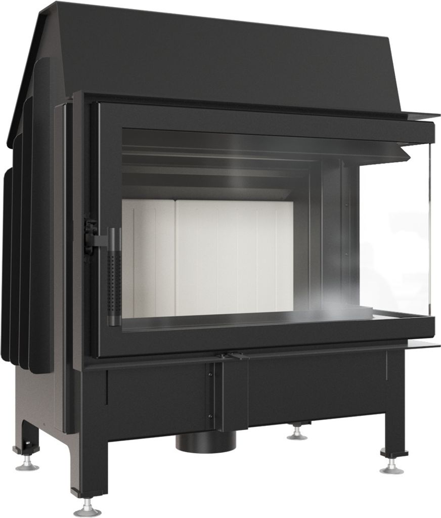 Kamineinsatz aus Stahl ZIBI rechts 11 kW Ø 180 Produktbild 