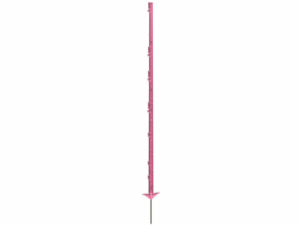 Kerbl Kunststoffpfahl Expert pink, 156 cm, Doppeltritt, Bodennagel, Metall