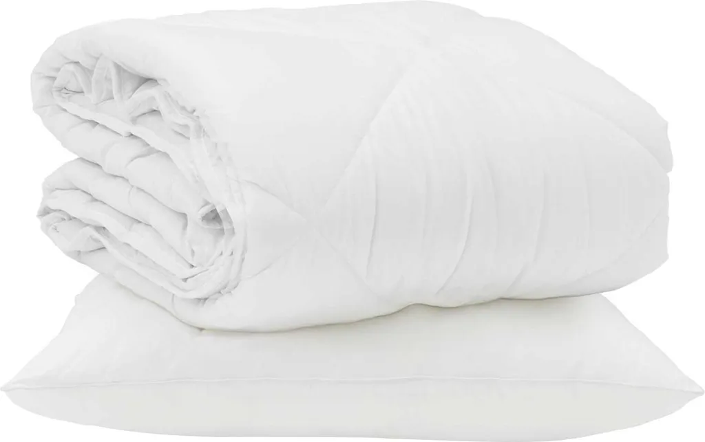 vidaXL Coperta estiva con cuscino 2 pezzi Microfibra bianca