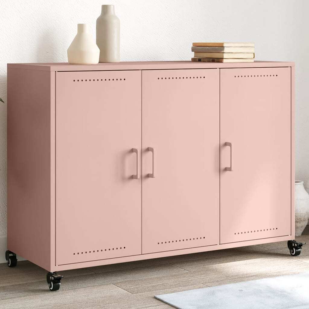 "Rabatt" Mehrzweckschrank/Vitrine/Sideboard - Modernes Design - Rosa 100,5x39x72 cm Stahl - Kommoden CC23345