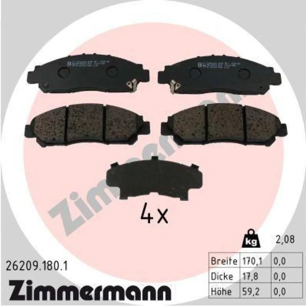 Stop aux bruits de freinage avec les garnitures Zimmermann 26209
