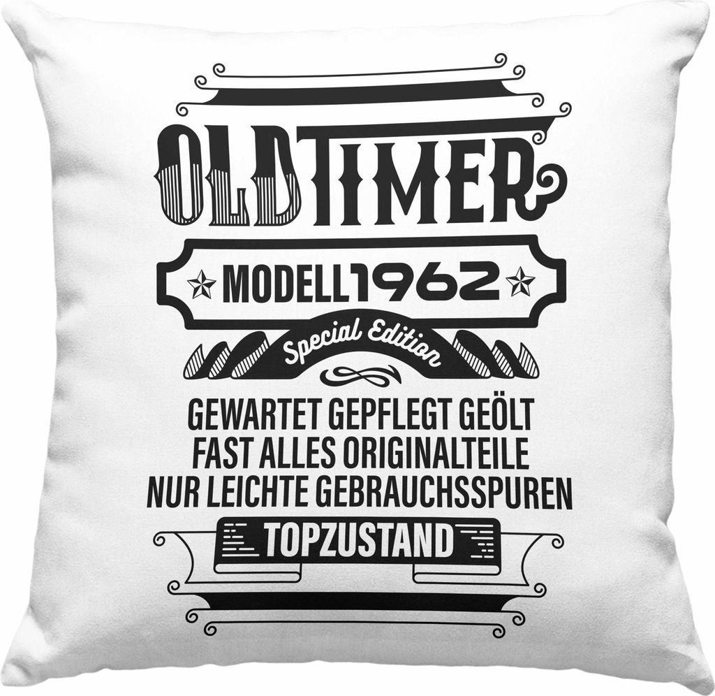 TRENDATION 60. Geburtstag Deko-Kissen mit Füllung 40x40 Frau Mann Geschenk 60er Geschenkidee 60 Mutter Vater (Grün)