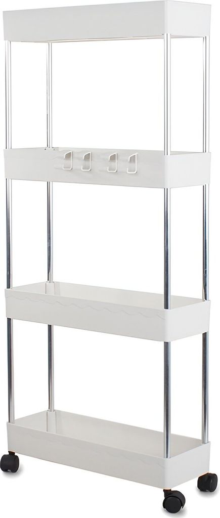 Verk 24055 Szafka na kółkach, 4 półki, biała Zdjęcie produktu 