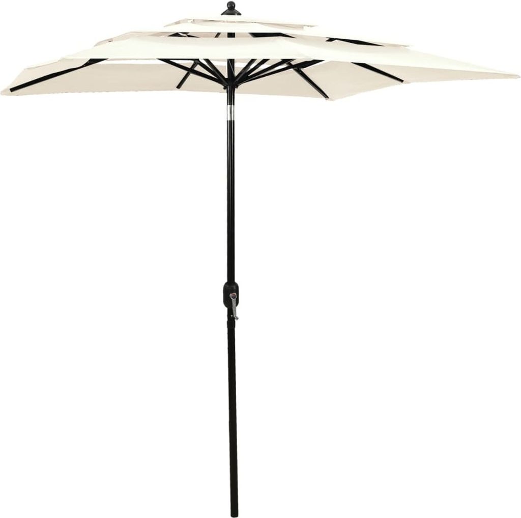 Maison Exclusive - Sonnenschirm mit Aluminium-Mast 3-lagig Sandfarben 2x2 m