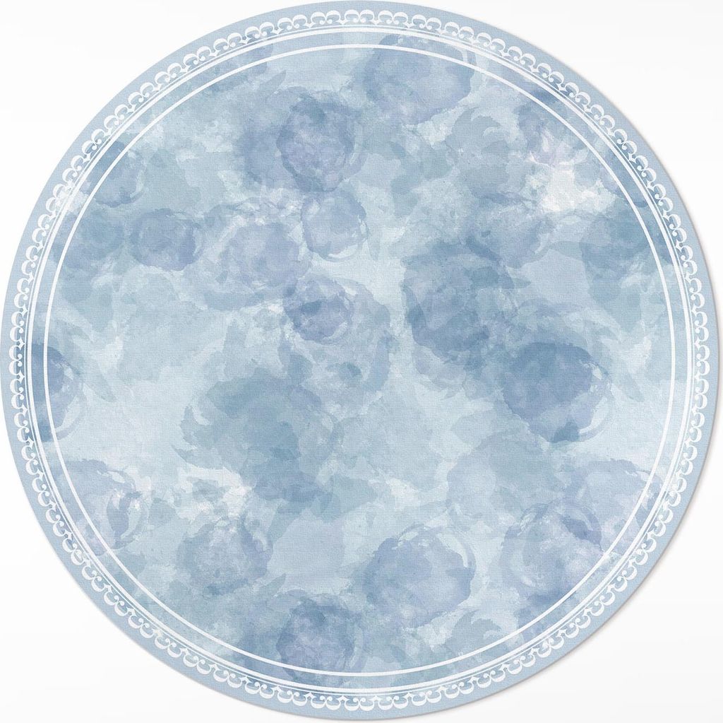 Aquarell Flecken Abstraktion– Vinyl Fußmatte – Ø 140cm – Rutschfest, Pflegeleicht & Langlebig