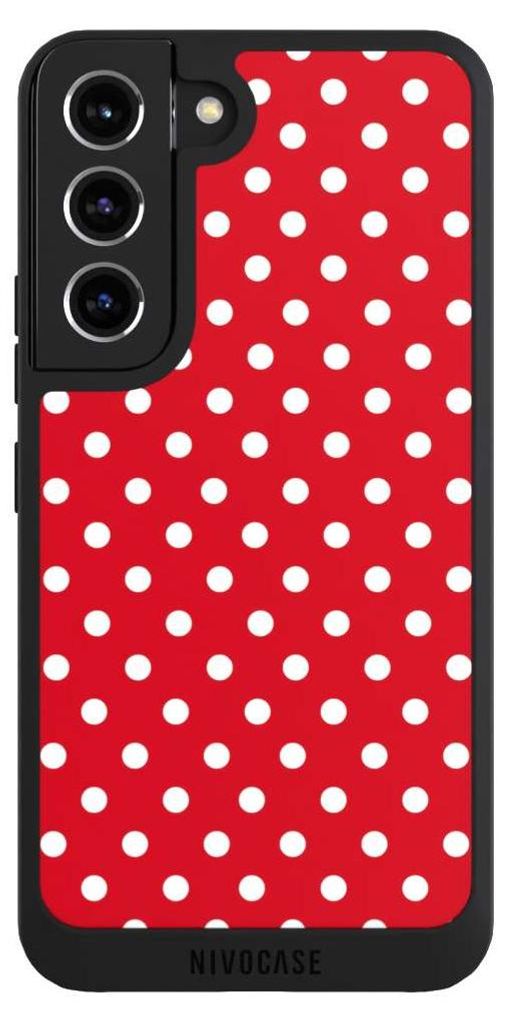 NIVOCASE Handyhülle für Samsung Galaxy S22 Hülle NIVOpure Case Schwarz Polka Dots Punkte Retro