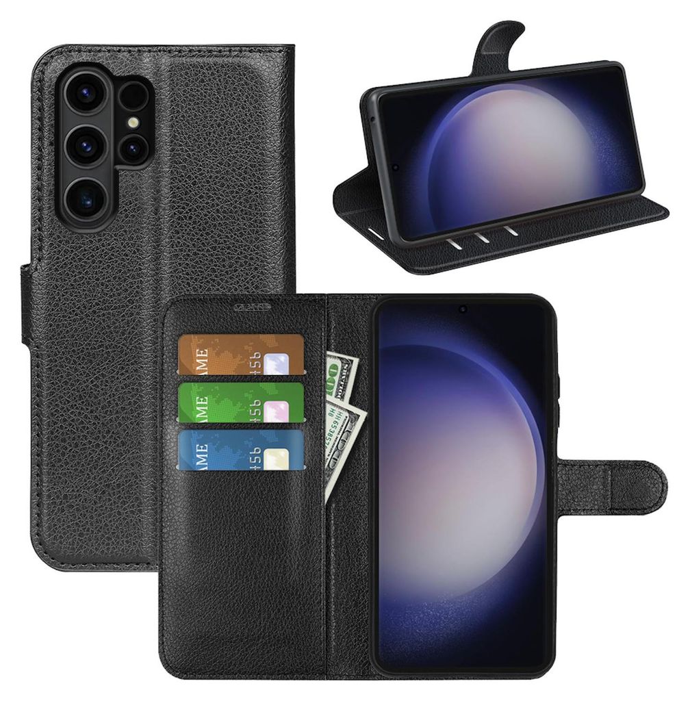 Für Samsung Galaxy S24 Ultra Smart Handy Tasche Schwarz Produktbild 