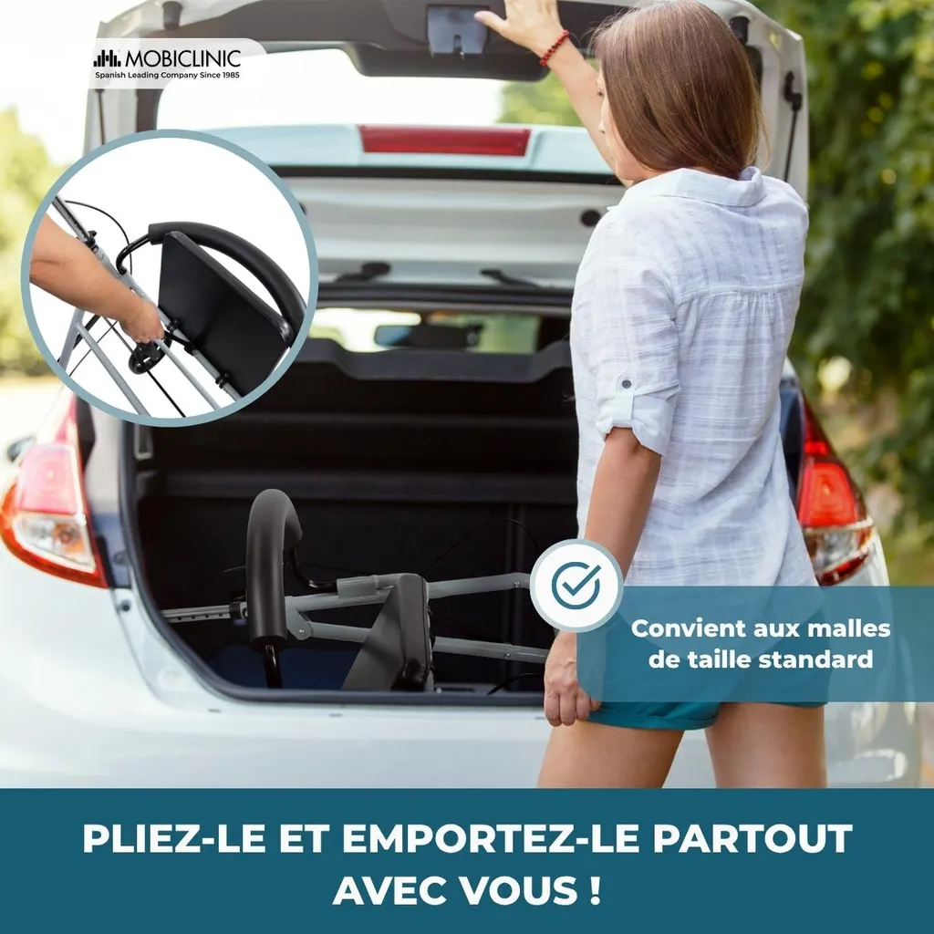Déambulateur stable pour routes irrégulières Mobiclinic modèle Sofía
