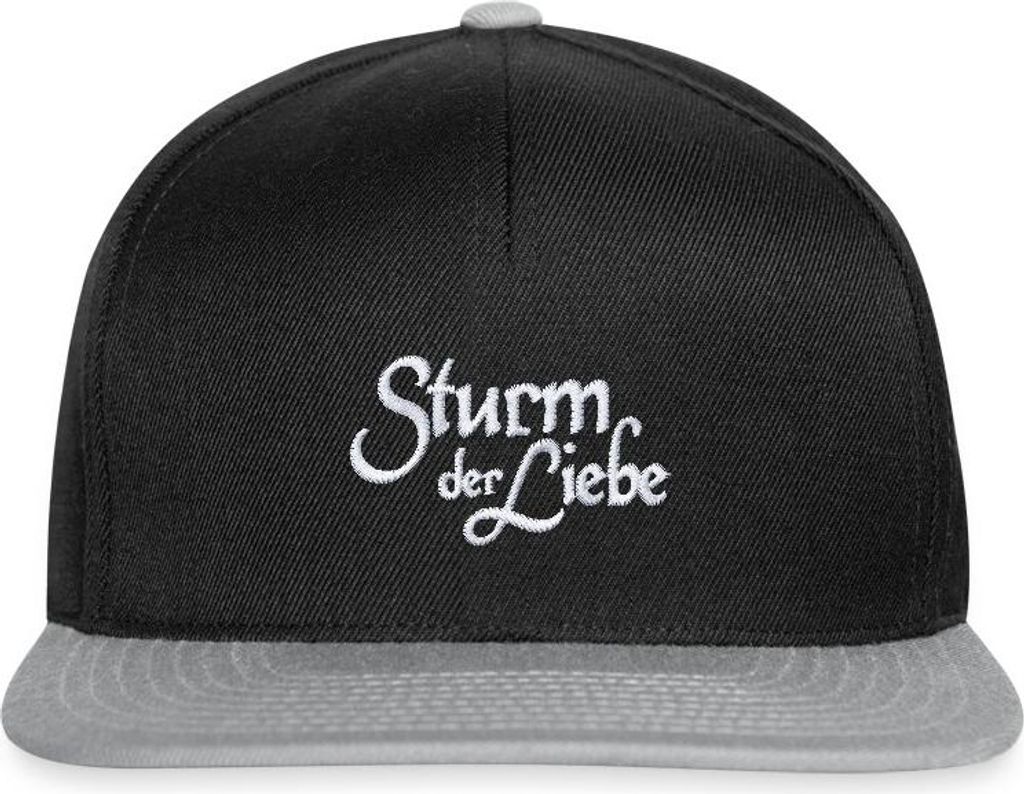 Spreadshirt Sturm der Liebe Offizielles Logo Gestickt Snapback Cap, One size, Schwarz/Grau
