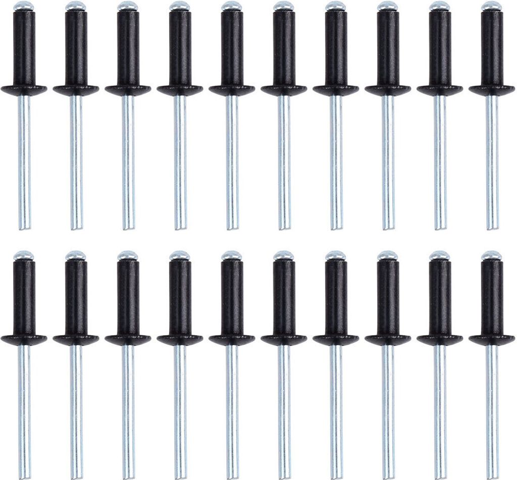50 Stk.Alu-Blindnieten Blindnieten Sortiment 5x16mm(D*L)fš¹r Blindniet-Zangen Schwarz