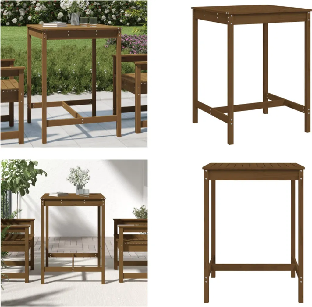 Arredo Giardino vidaXL: Tavolo Alto 82,5x82,5x110cm Pino Massiccio