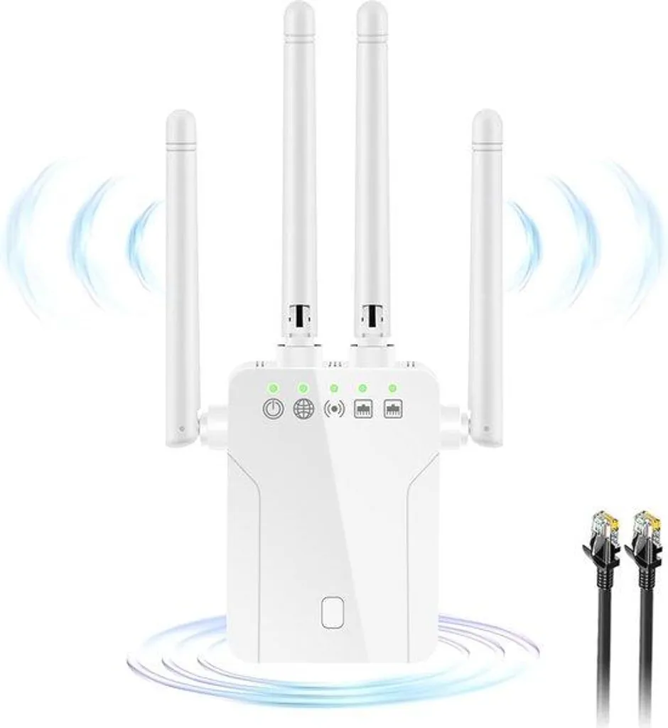 Répéteur Wi-Fi 4 Antennes Longue Portée avec 2 Ports LAN Haute Performance