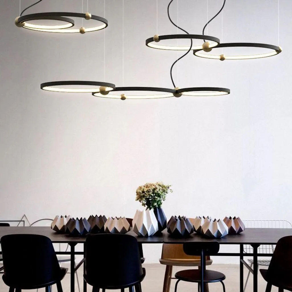 Lampadario Anelli LED tooLight App752 Black + Telecomando: Top Prezzo - 6