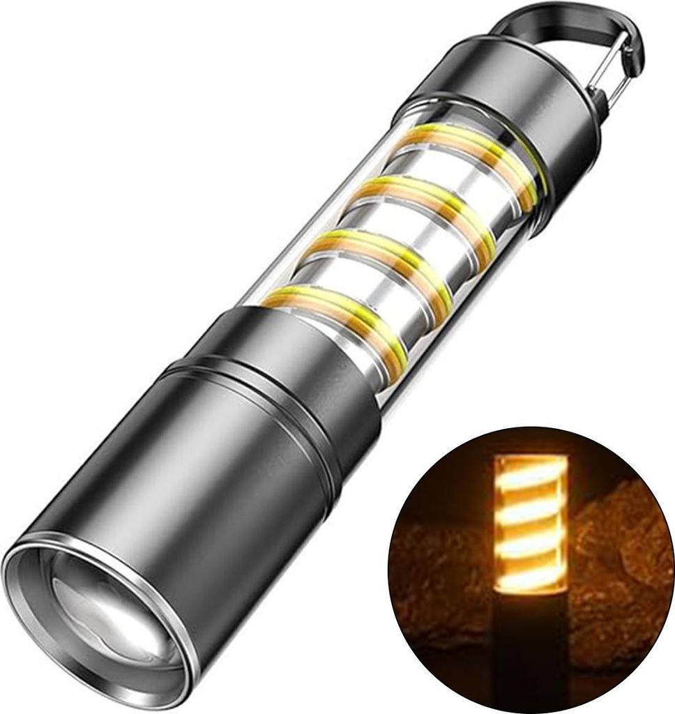 Taschenlampe Outdoor Superhell –1200mAh Akku, 3 Lichtfarben, 5 Helligkeitsstufen, Verstellbar, Notfall & Patrol