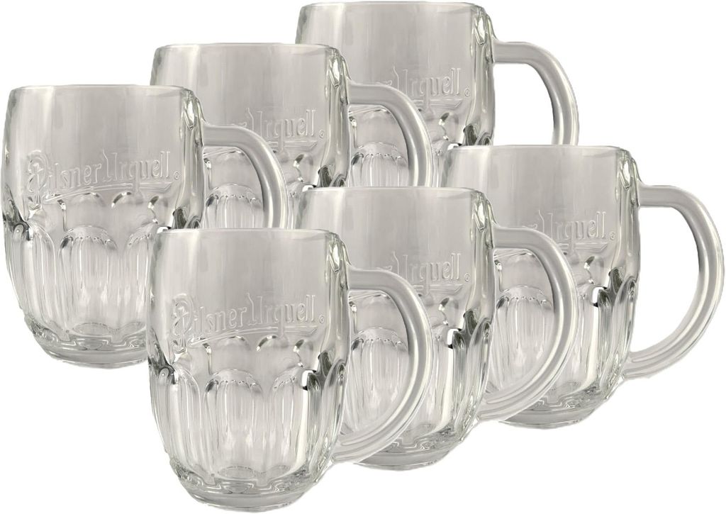 6x Pilsner Urquell Tankard Bierglas 0,5L Produktbild 