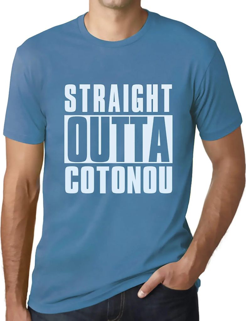 Herren Grafik T-Shirt Direkt aus Kotonou – Straight Outta Cotonou – Öko-Verantwortlich Vintage Jahrgang Kurzarm Lustige Druck Geburtstag Gesch...