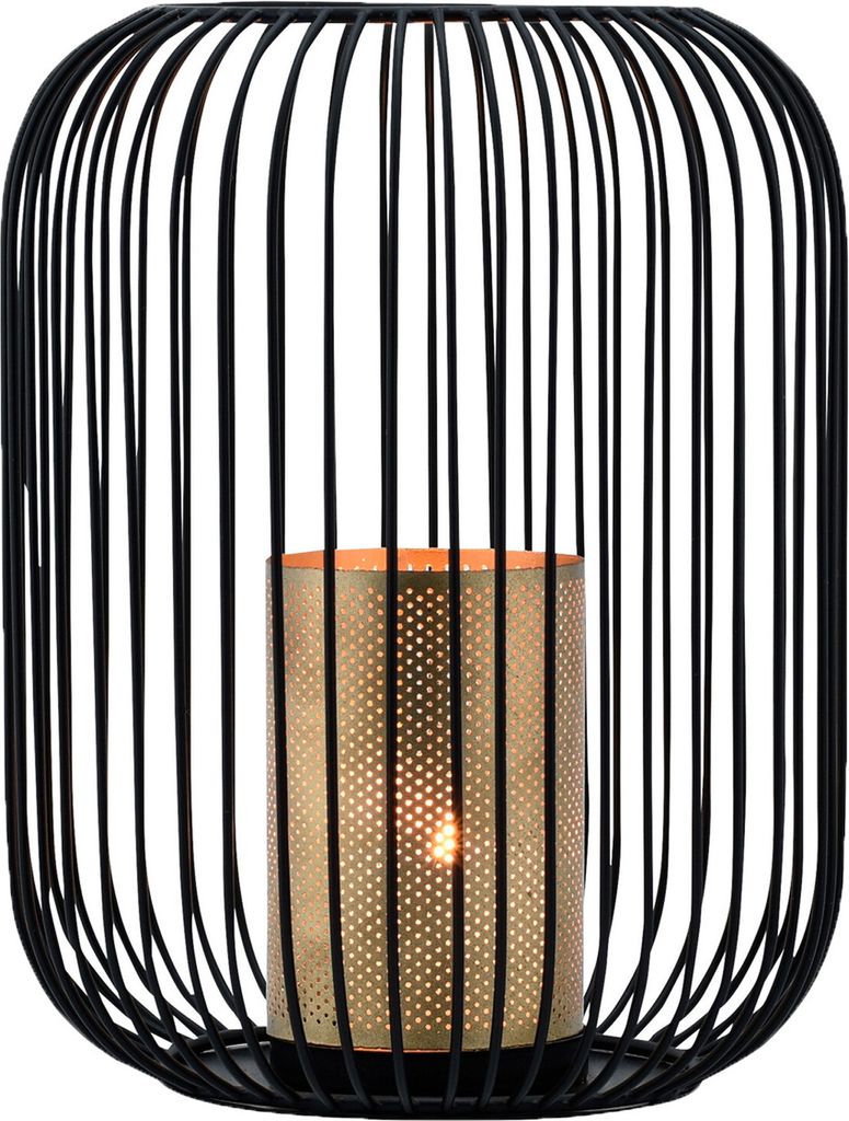 Marrakesch Boho Deko Aesthetic Windlichter Metall Draht 27 cm groß schwarz | Windlicht Teelichthalter Tesour als Gartendeko & Wohnzimmer Tisch Dek...