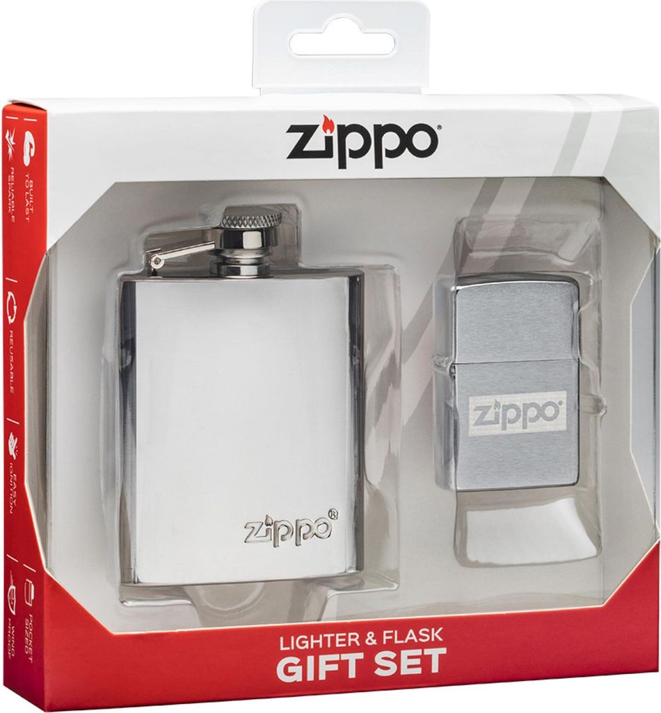 Zippo Benzinfeuerzeug und Flachmann Produktbild 