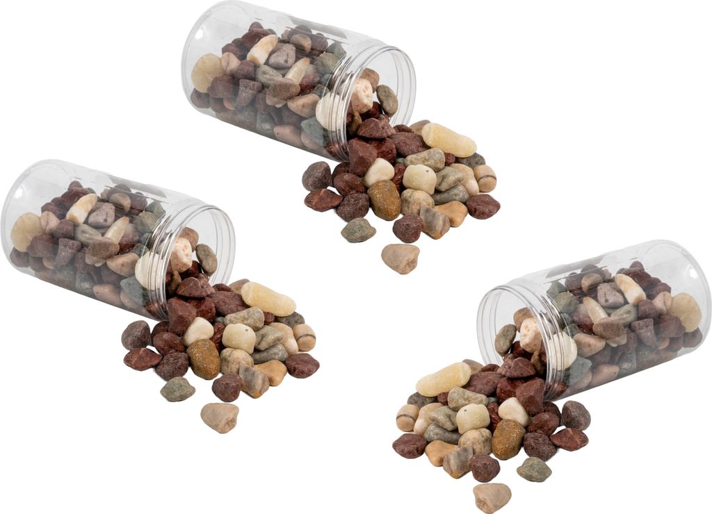 Deko Steine bunt rötlich 2-4cm 2kg - 3 Stück Garten Dekoration Basteln Vase Streudeko Kiesel
