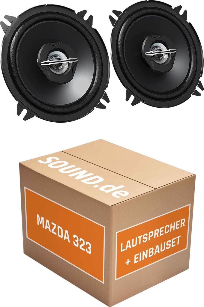 Lautsprecher Boxen Einbaupaket vorne JVC CS-J520 passend für Mazda 323 Typ BA | 2x Tief-Mitteltöner mit integriertem Hochtöner 250W MAX