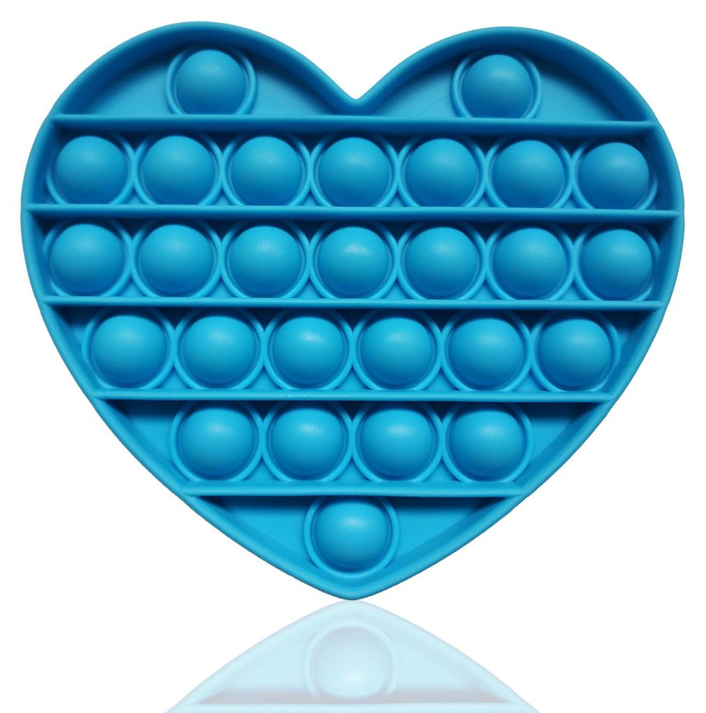 Fidget Toy Push Pop Bubble - Anti Stress Spielzeug - Herz Blau
