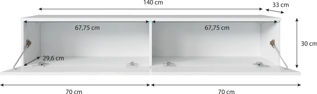 Mobile TV DONNA 140 cm Cemento - Design Sospeso o a Terra | MINIO - 3