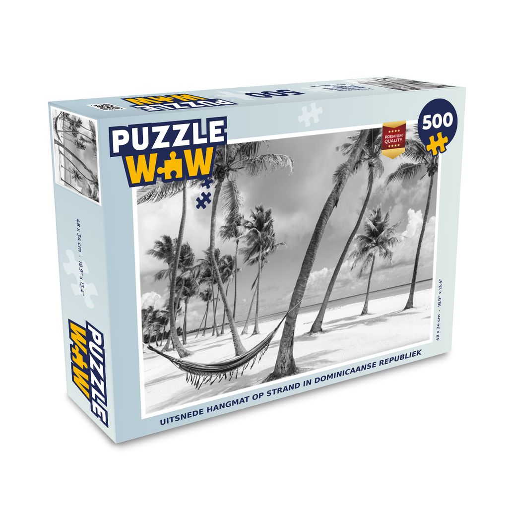 MuchoWow Puzzle 500 Teile Abgeschnittene Hängematte am Strand in der Dominikanischen Republik - 500 Teile - Kinder - Selberbauen - Puzzlespiele