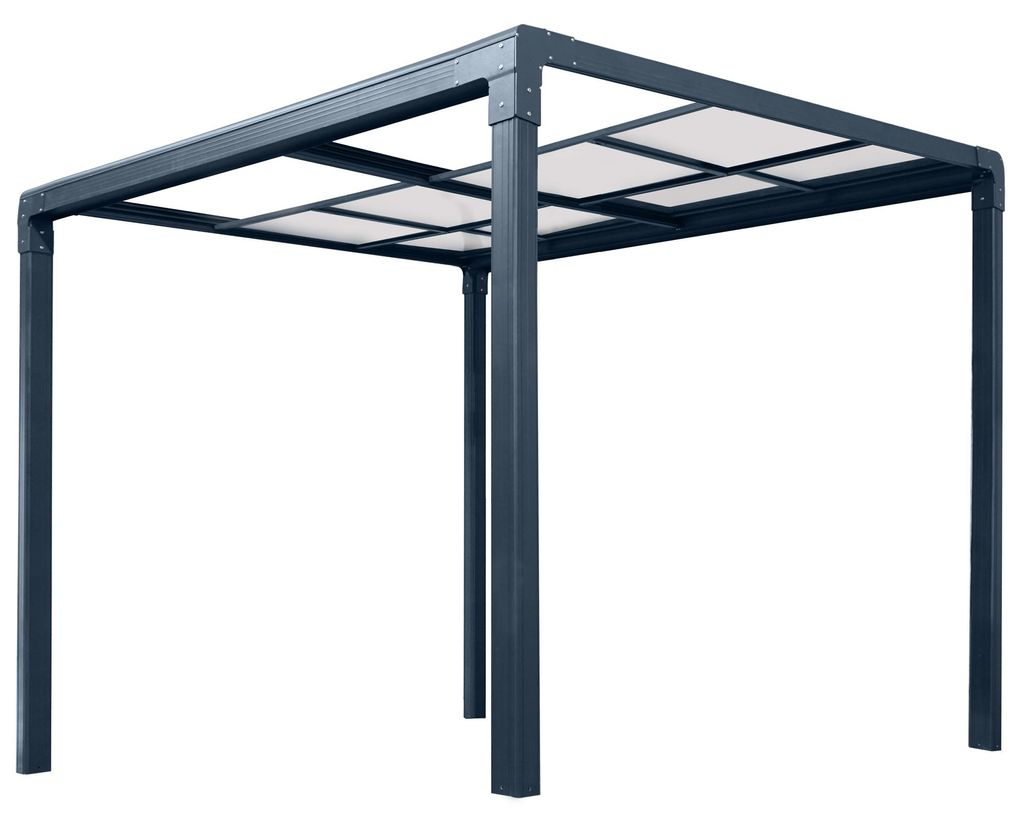 osoltus Terrassendach Veranda freistehend mit Schiebedach 3x3m anthrazit