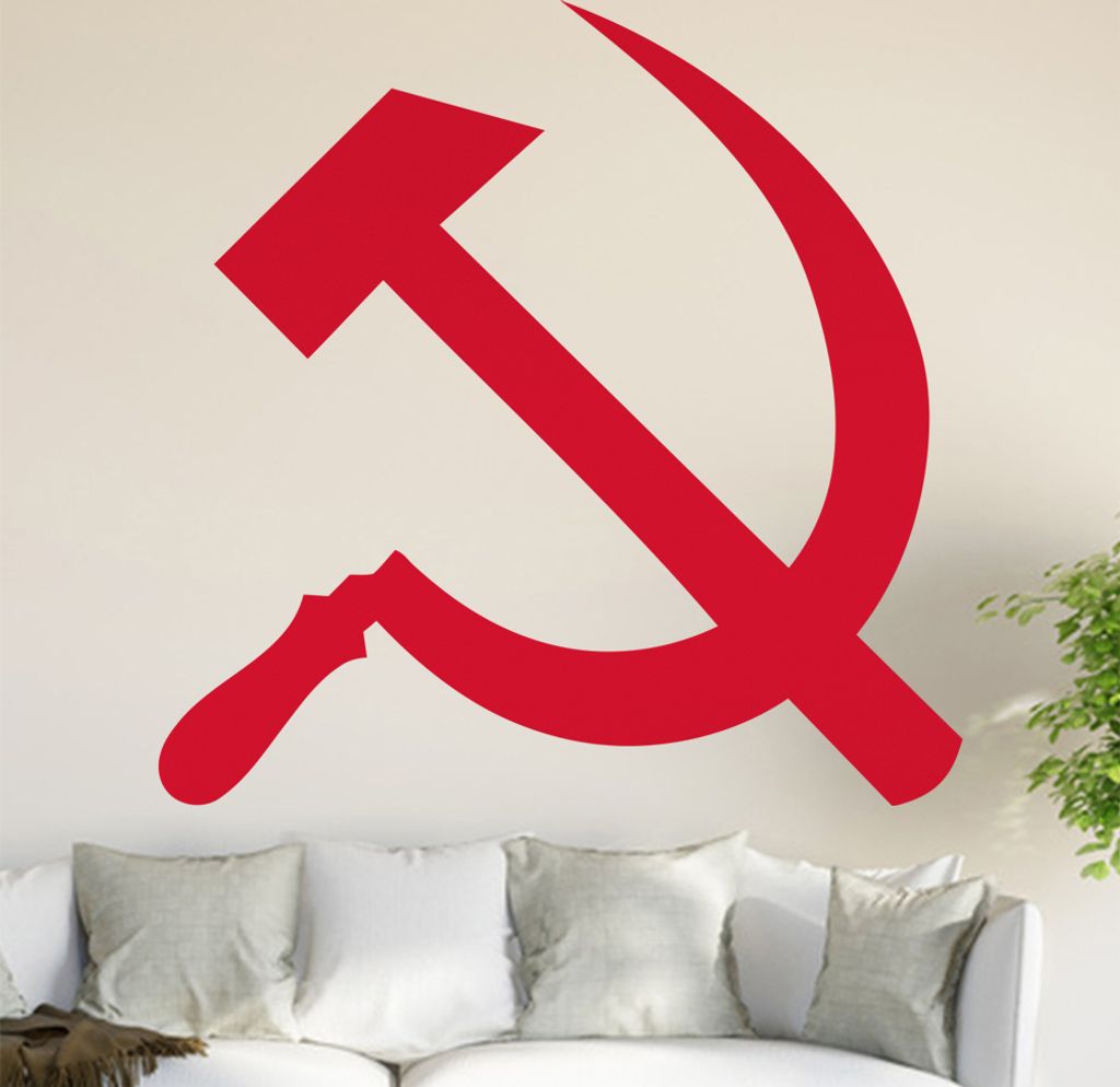 Hammer Sichel Wandtattoo in 6 Größen - Wandaufkleber Wall Sticker - Dekoration, Küche, Wohnzimmer, Schlafzimmer, Badezimmer
