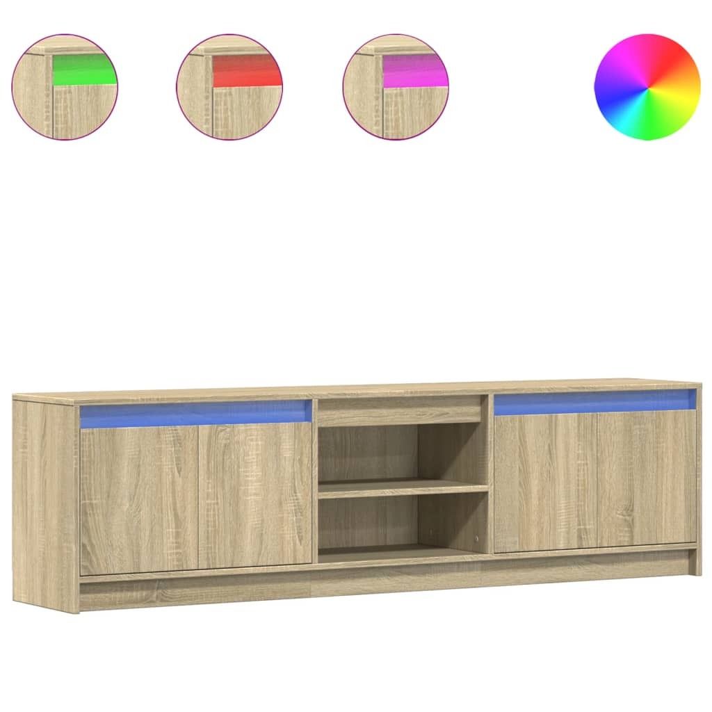 SYFAX TV-Schrank mit LED-Beleuchtung Sonoma-Eiche 180x34x50 cm