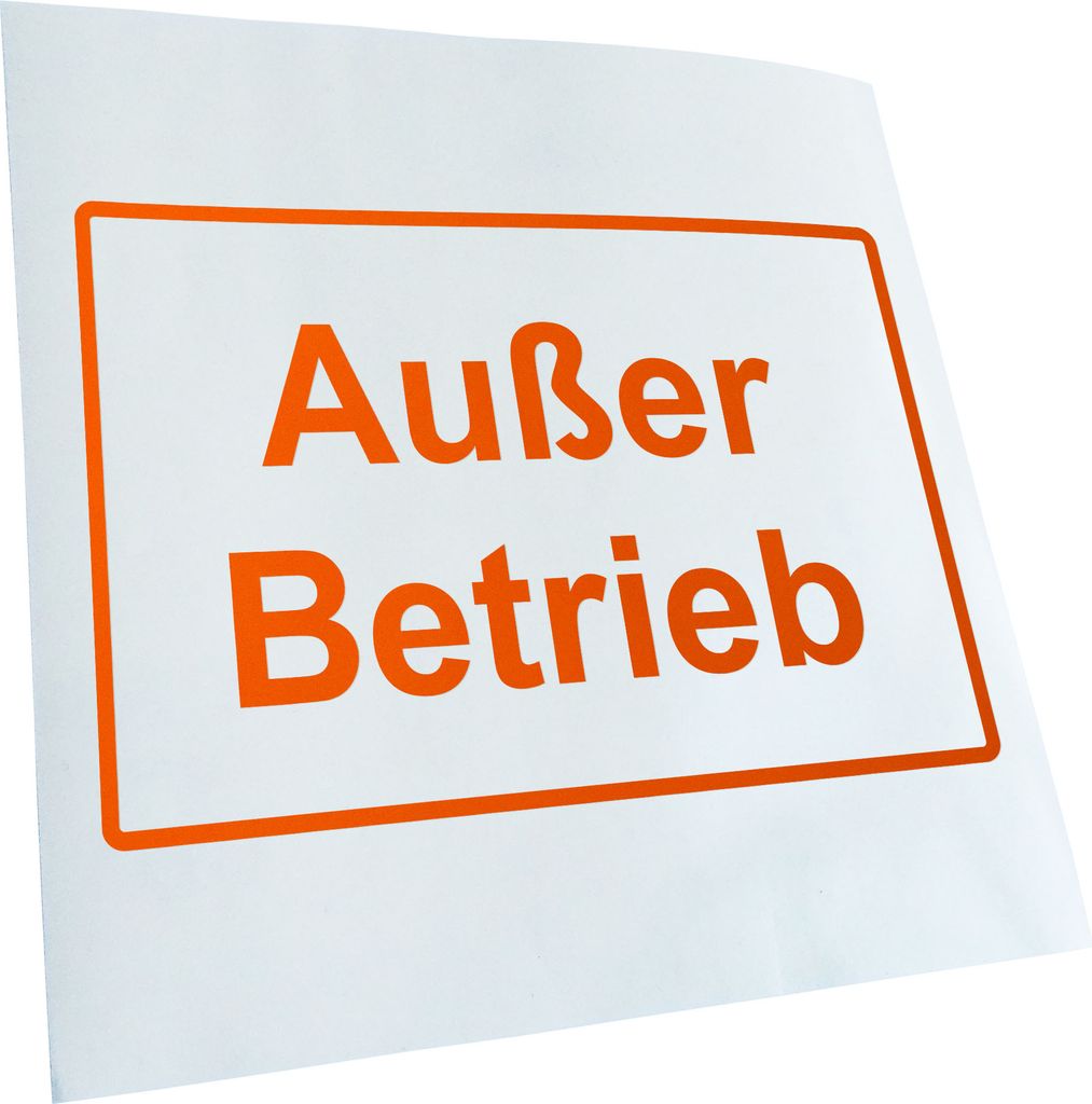 hauptsachebeklebt Kiwistar - Autoaufkleber - Ausser Betrieb Heckscheibe - Aufkleber für Auto Kfz Fahrrad, LKW, Truck Mofa