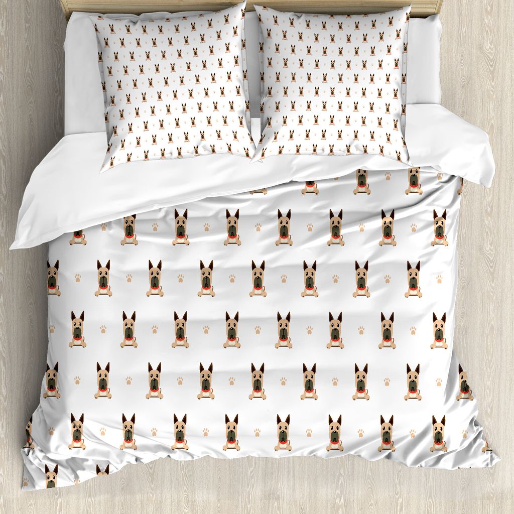 ABAKUHAUS Hundeliebhaber Bettbezug Set für Einzelbetten, Charakter Hund und Pfoten, Milbensicher Allergiker geeignet mit Kissenbezug, 200 cm x 200...