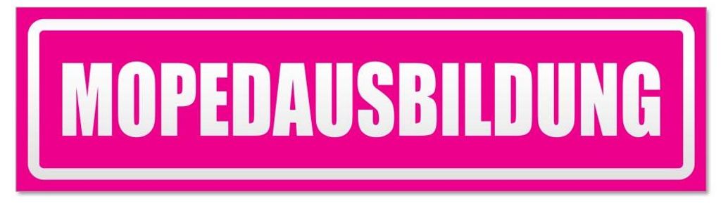 Kiwistar - Autoaufkleber - Pink - 60 x 16 cm - Mopedausbildung invertiert - Hinweis Aufkleber Sticker für Auto, Kfz, Fahrrad, PKW, LKW