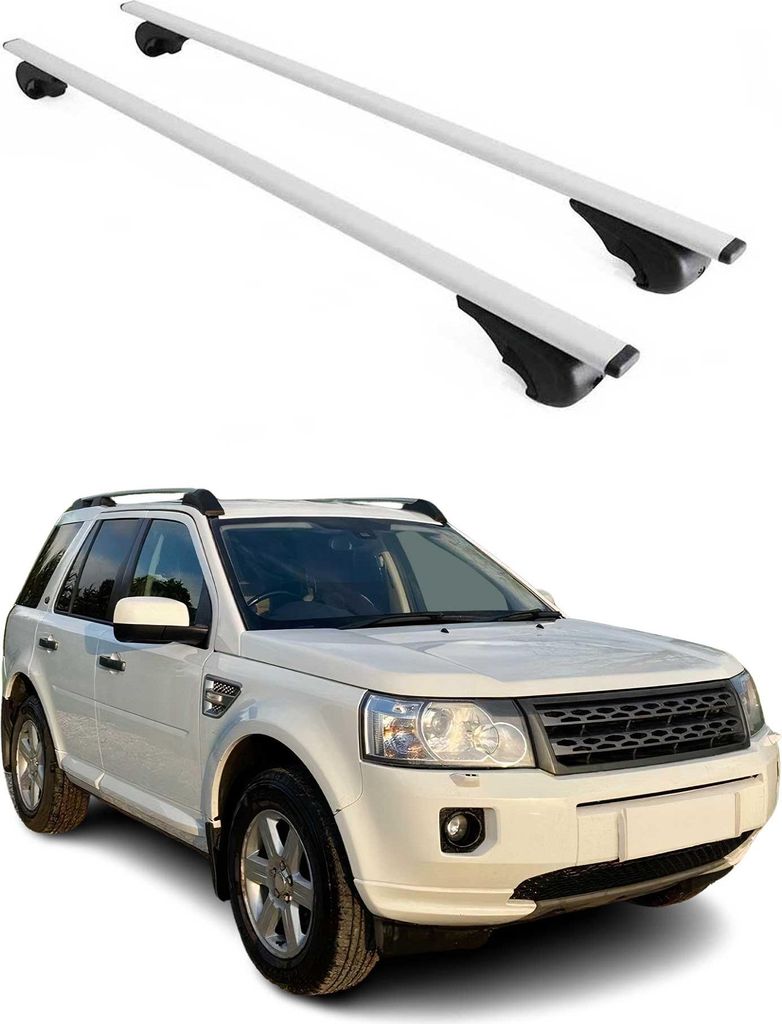 Dachträger Grundtäger für Land Rover Freelander 2 2007-2015 75kg Metall Grau 2x