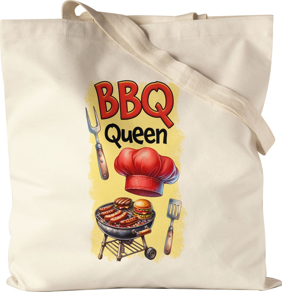 BBQ Queen Grillmeisterin Schürze und Grill lustiger Grill Humor Jutebeutel