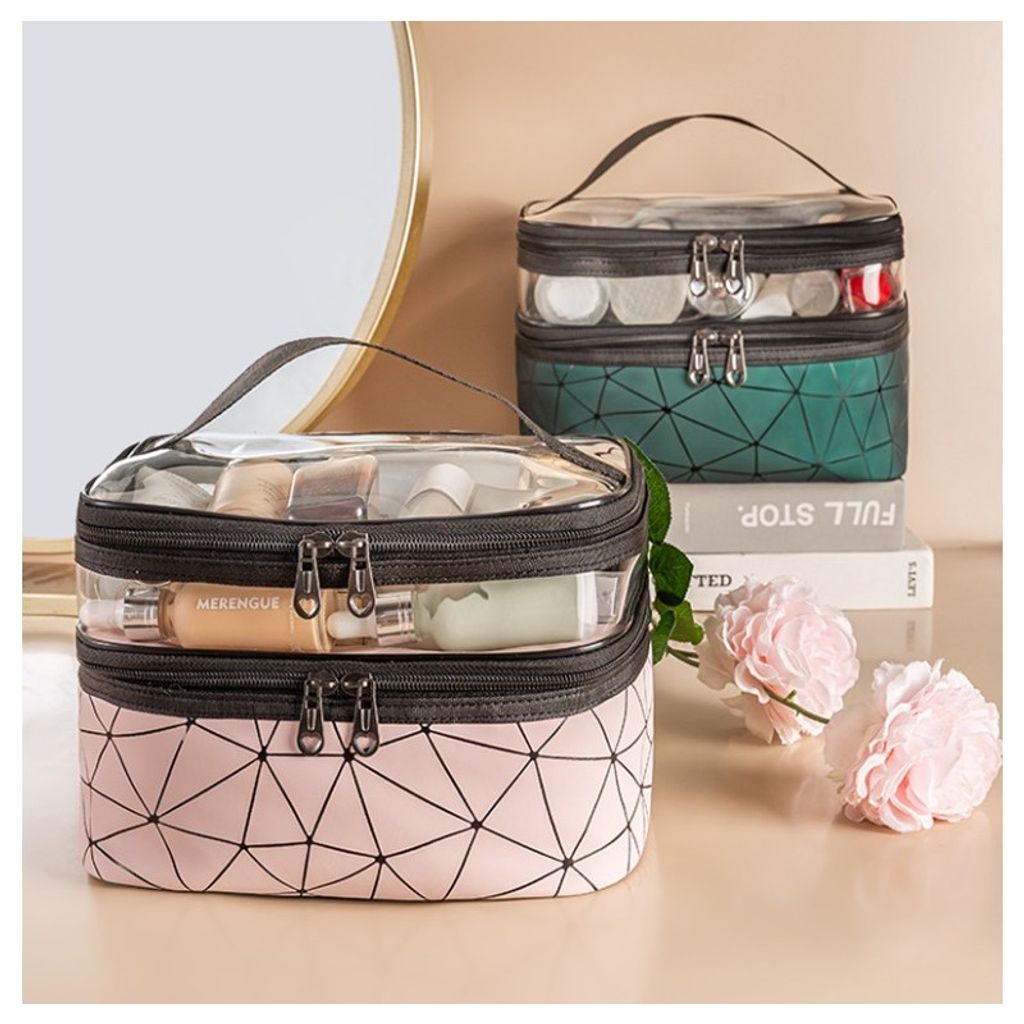 Faltbare Make-up-Tasche Pink – Kosmetiktasche Mit Unterteilungen Für Reise & Alltag