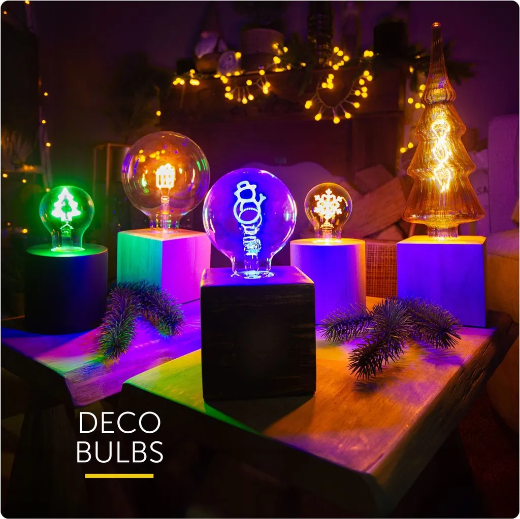 Lampe décorative sapin de Noël ampoule LED verte E27 à filament