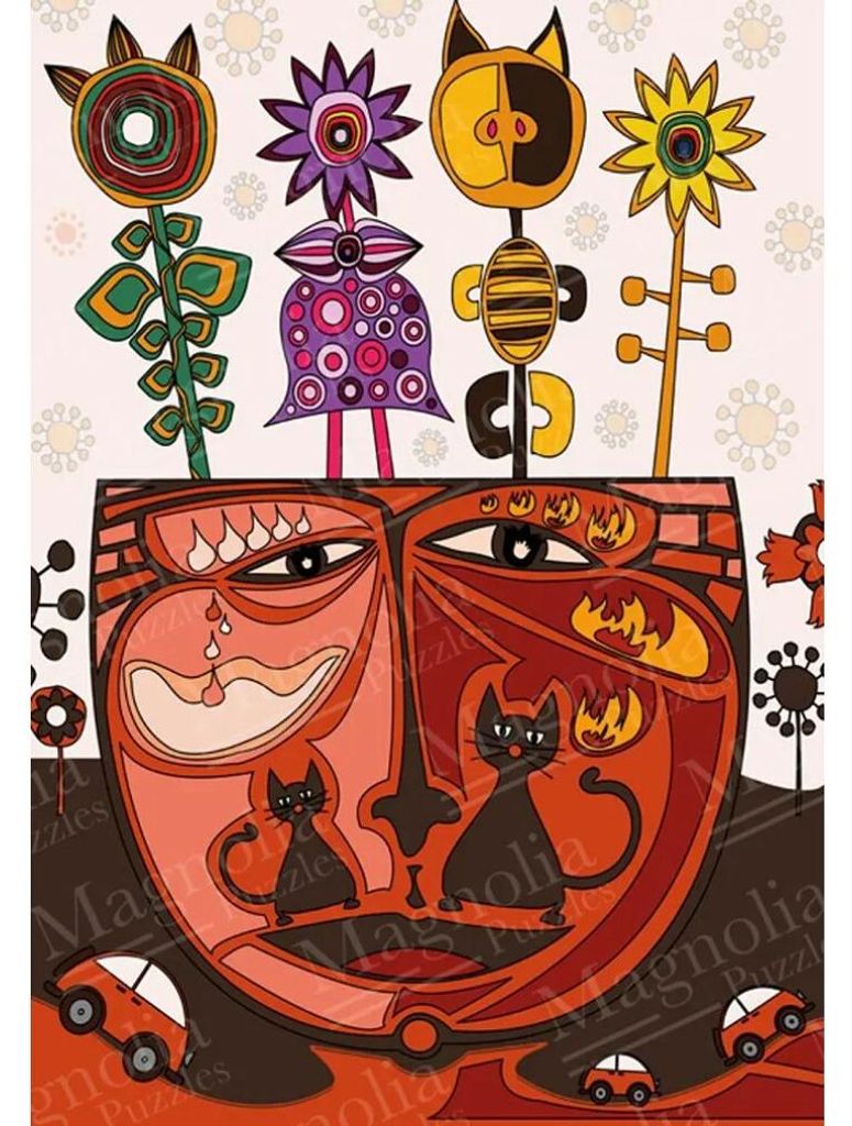 Magnolia Puzzle Surrealist Cat - 1000 Teile Puzzle