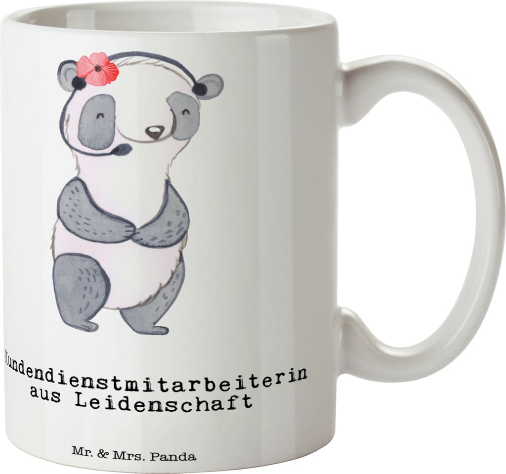 Mr. & Mrs. Panda Tasse Kundendienstmitarbeiterin Leidenschaft - Weiß - Geschenk, Lustig, Witzig, Spruch, Becher, Pott, Customer Service, Kaffeetas...